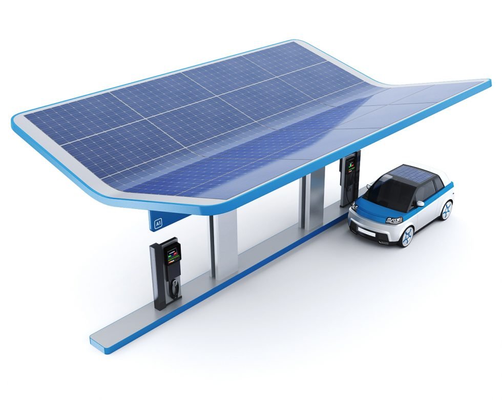 Electric Car Charging Point Animation Illustration